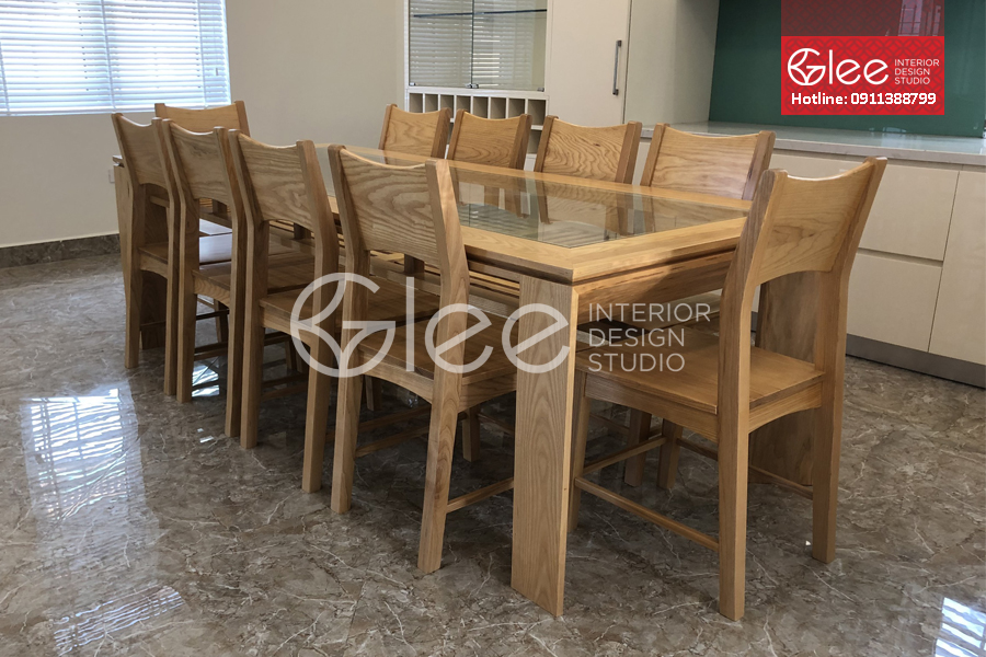 Bộ bàn ăn 10 ghế gỗ Tần Bì - GBA54