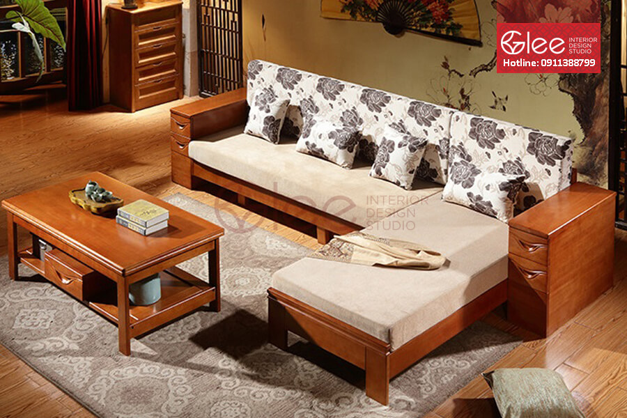 Lựa chọn hoàn hảo cho phòng khách với ghế sofa gỗ chữ l