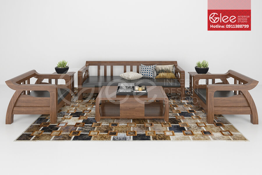Sofa gỗ đinh hương tự nhiên cao cấp cho phòng khách sang trọng