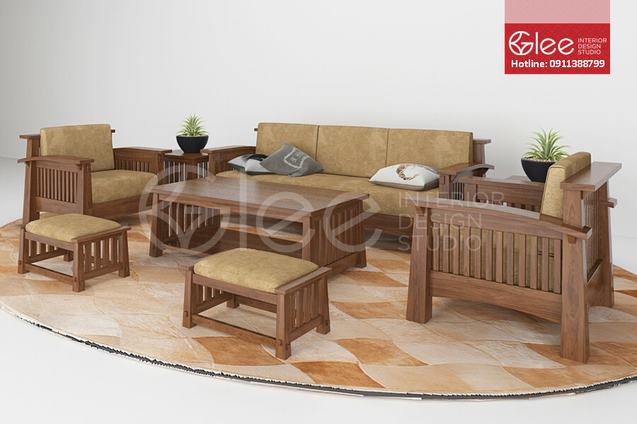 5 Bộ Sofa gỗ cao cấp hiện đại cho phòng khách đẹp 2018