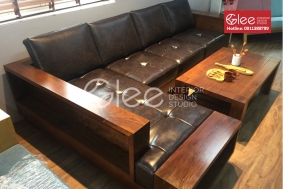 Bàn ghế sofa gỗ óc chó đẹp cao cấp - GSG44
