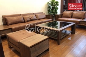 Bộ bàn ghế sofa gỗ óc chó cao cấp - GSG48
