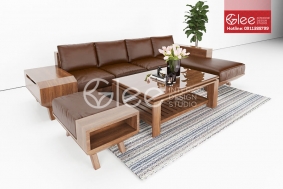 Ghế sofa gỗ đơn giản cho phòng khách thanh lịch