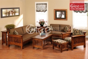 Sofa gỗ phòng khách nhỏ - TOP những mẫu nhỏ xinh và sang trọng