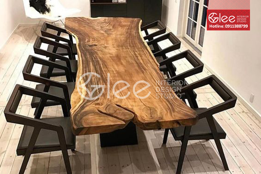 bộ bàn ăn gỗ sồi 8 ghế