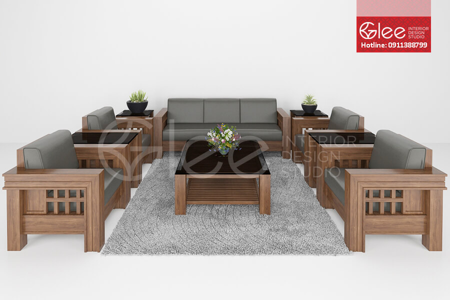 bộ bàn ghế sofa gỗ phòng khách, bo ban ghe sofa go phong khach