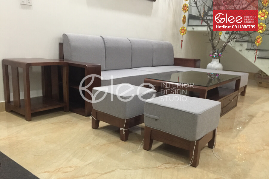 Hình ảnh thi công thực tế bàn ghế sofa gỗ đẹp tại Hà Nội - Hải Phòng